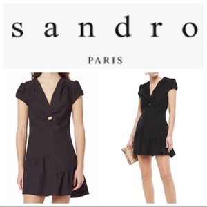 Sandro Ronald Ruffled Twill Mini Dress